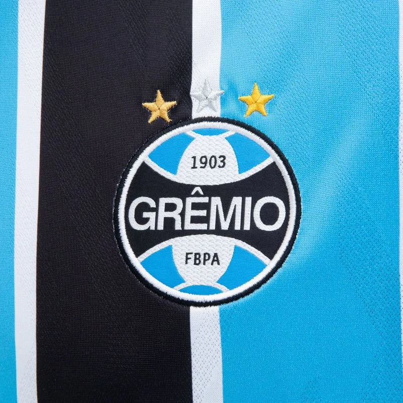 Camisa Umbro Grêmio 2025/26 I Manga Longa - Modelo Torcedor - Azul, Preto, Branco