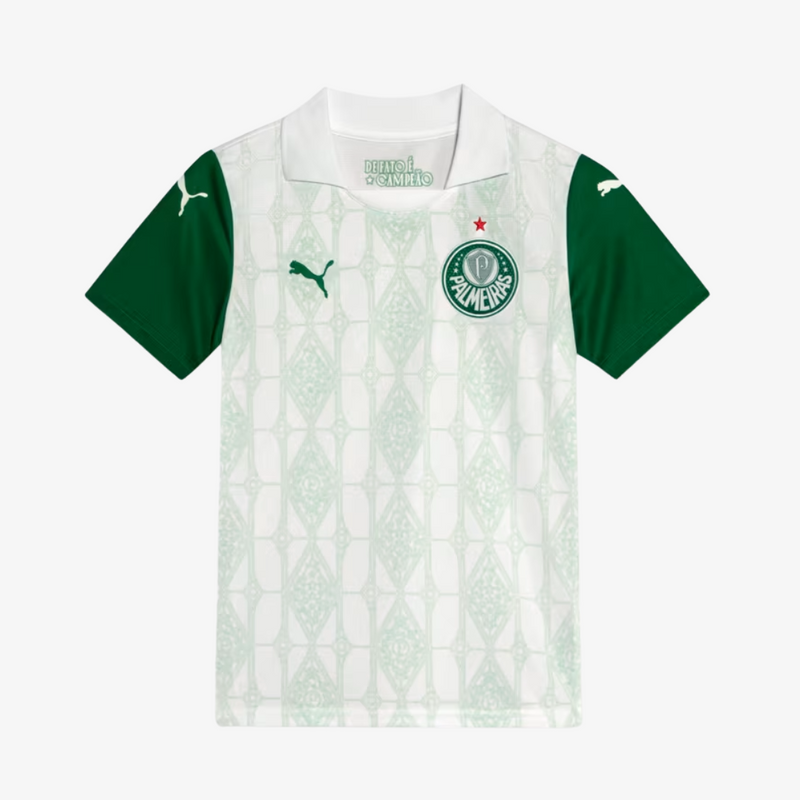 Conjunto Infantil Puma Palmeiras 2025/26 II - Branca