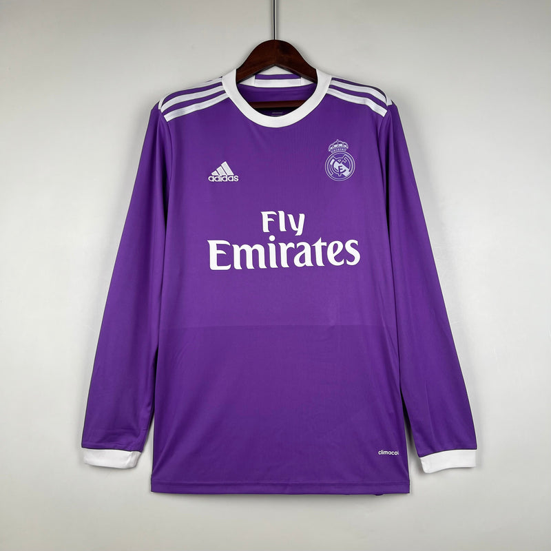 Camisa Retrô Real Madrid 2017/18 Away Manga Longa