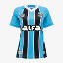 Camisa Feminina Umbro Grêmio 2025/26 I - Modelo Torcedor - Azul, Preto, Branco