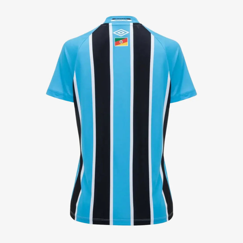 Camisa Feminina Umbro Grêmio 2025/26 I - Modelo Torcedor - Azul, Preto, Branco