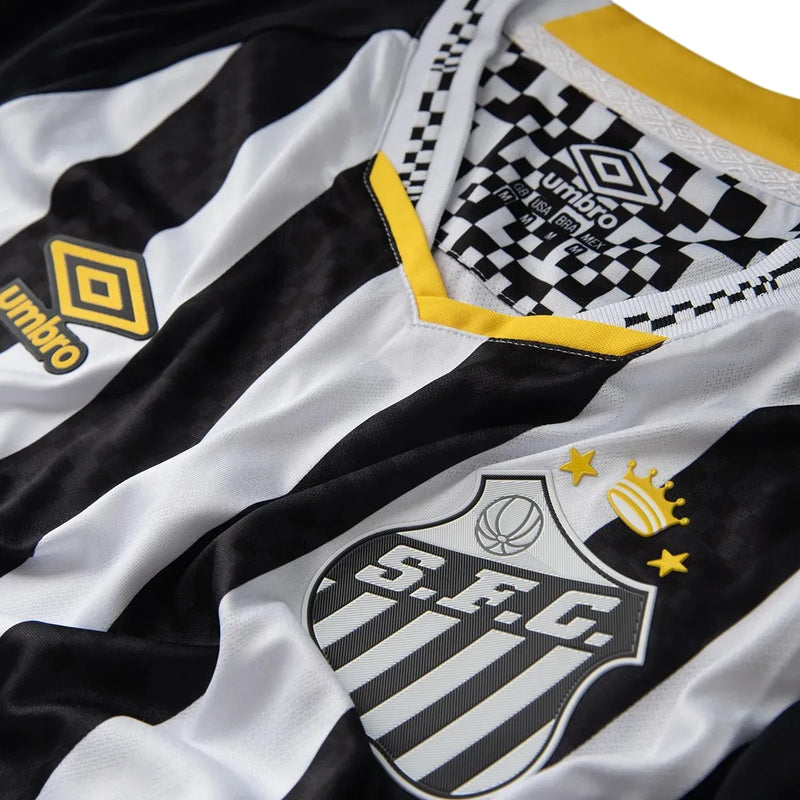 Camisa Santos Away 2025/26 Jogador - Preta e Branca
