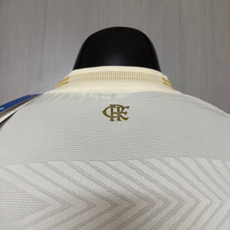 Camisa Flamengo III 2025/26 - Versão Jogador Branco e Dourado