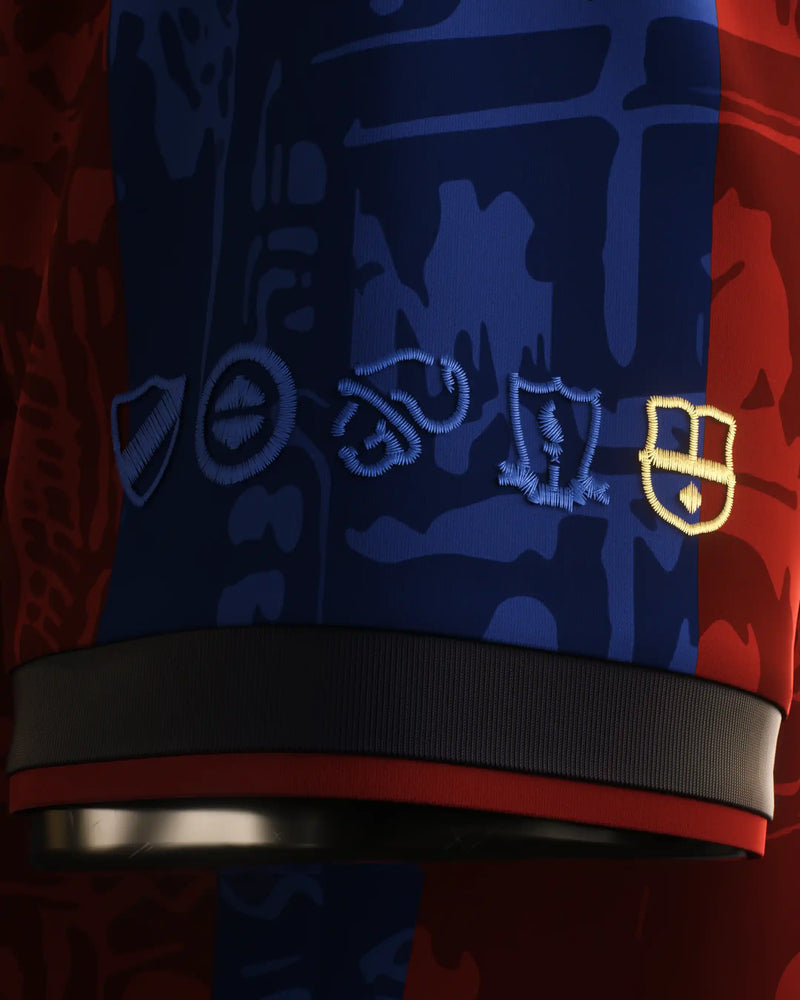 Camisa Barcelona El Pistoleiro 2025 - Edição Especial - Suarez - Vermelho e Azul