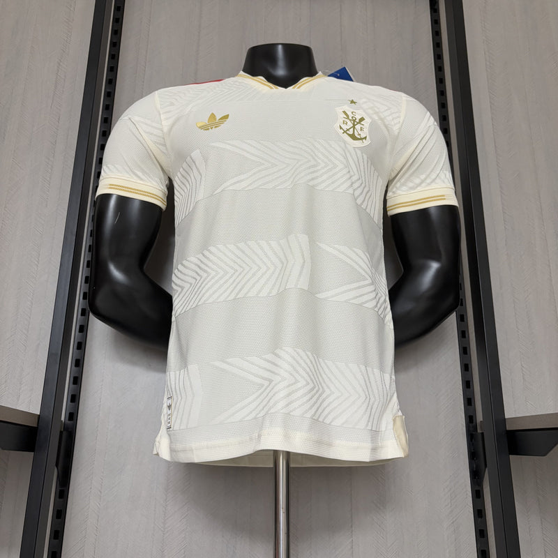 Camisa Flamengo III 2025/26 - Versão Jogador Branco e Dourado