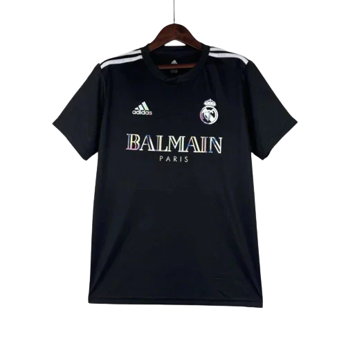 Camisa Real Madrid x Balmain Holográfica 23/24 s/n° Torcedor Masculino - Preto