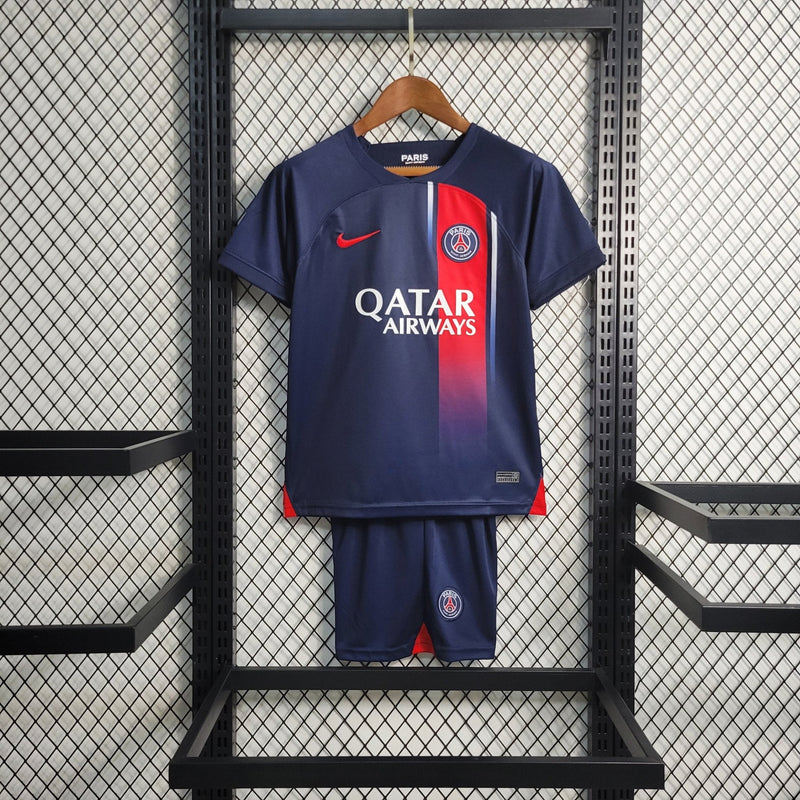 Kit Infantil PSG Titular 2025/26 - Nike Torcedor - Azul