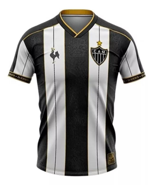 Camisa Manto da Massa - Atlético Mineiro Comemorativa 2025 - Torcedor Masculina - Preto e Branco